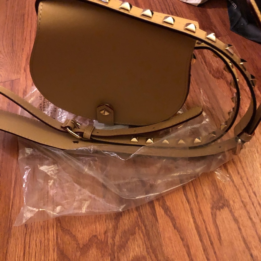 Rebecca Minkoff Tan Leather Crossbody Bag with Gold Hardware